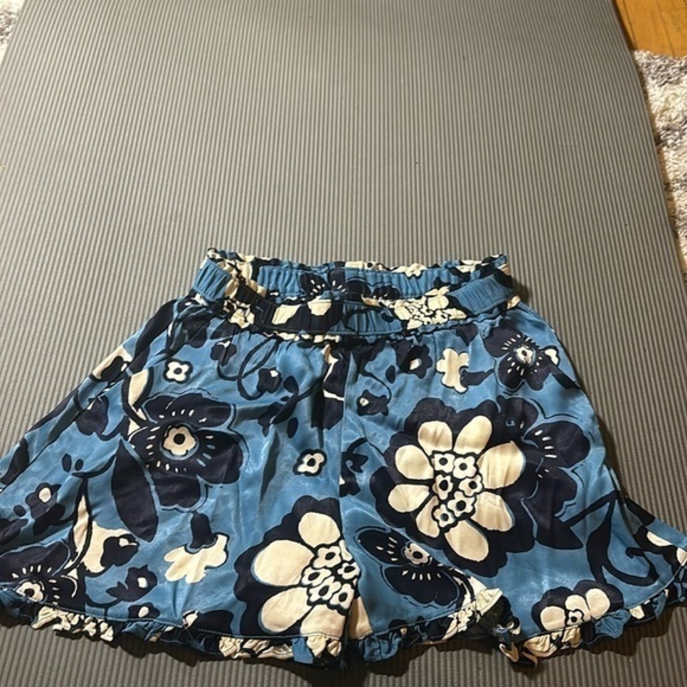 Anthropologie Maeve Floral Ruffle Shorts